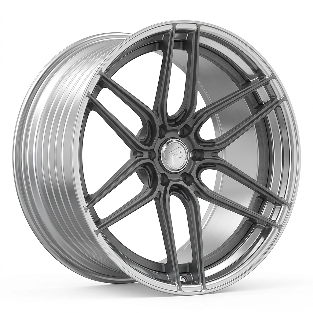 RZR XCI forged wheel — Frozen Grey Matte / Polished Lip