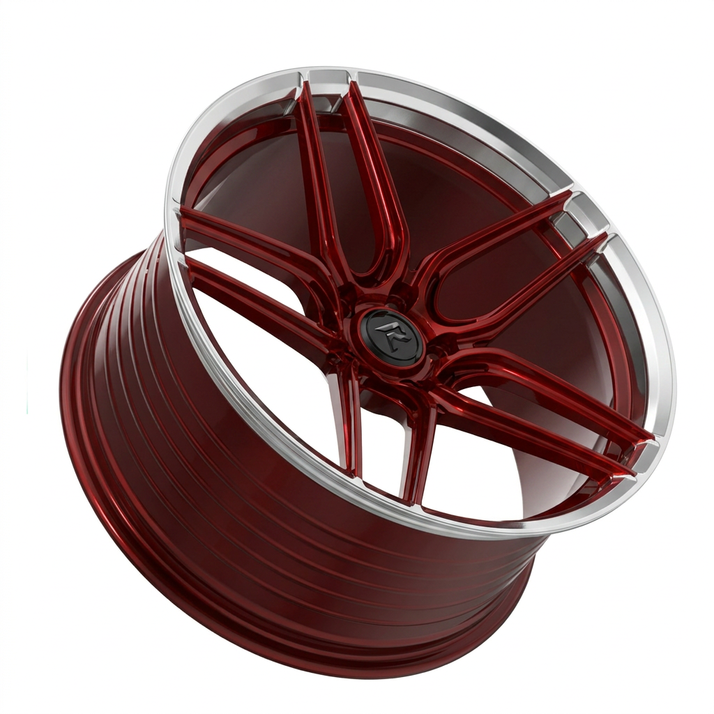 RZR XCI forged wheel — Candy Red / Polished Lip