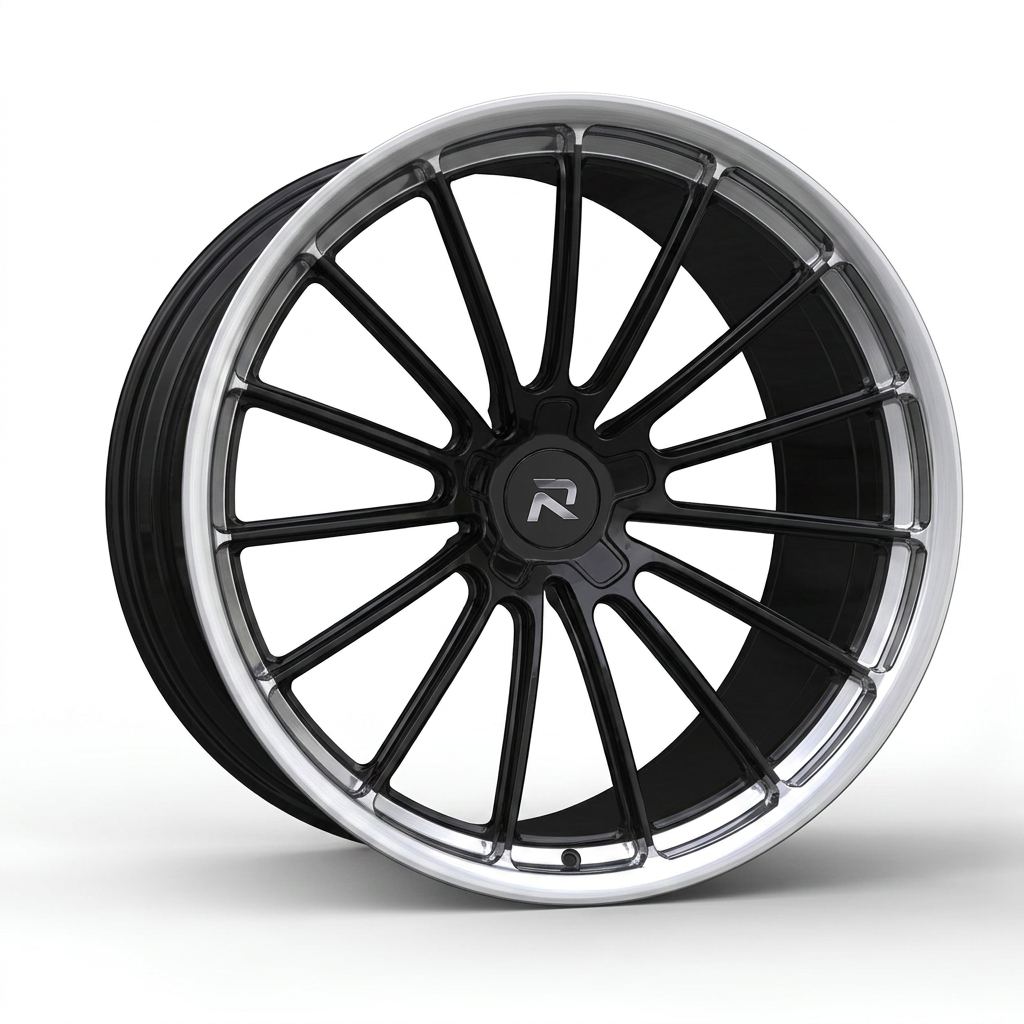 RZR CXCIV forged wheel — Gloss Black / Polished Lip