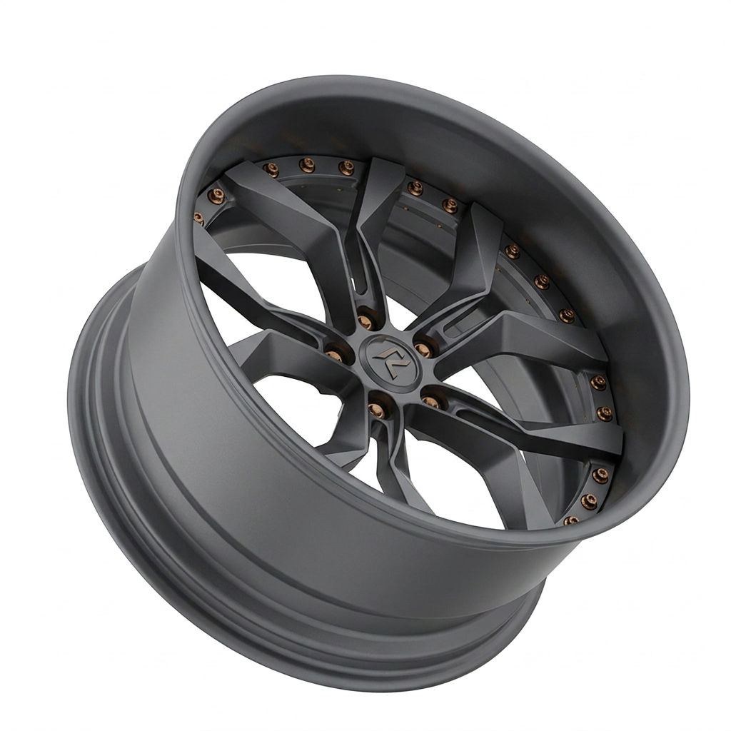 RZR LIX forged wheel — Matte Anthracite / Bronze Hardware