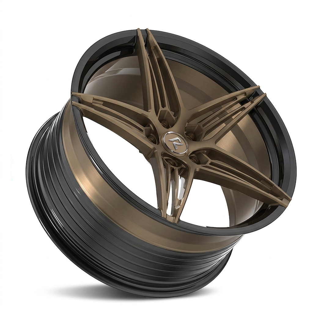 RZR LXXX forged wheel — Satin Bronze / Gloss Black Lip