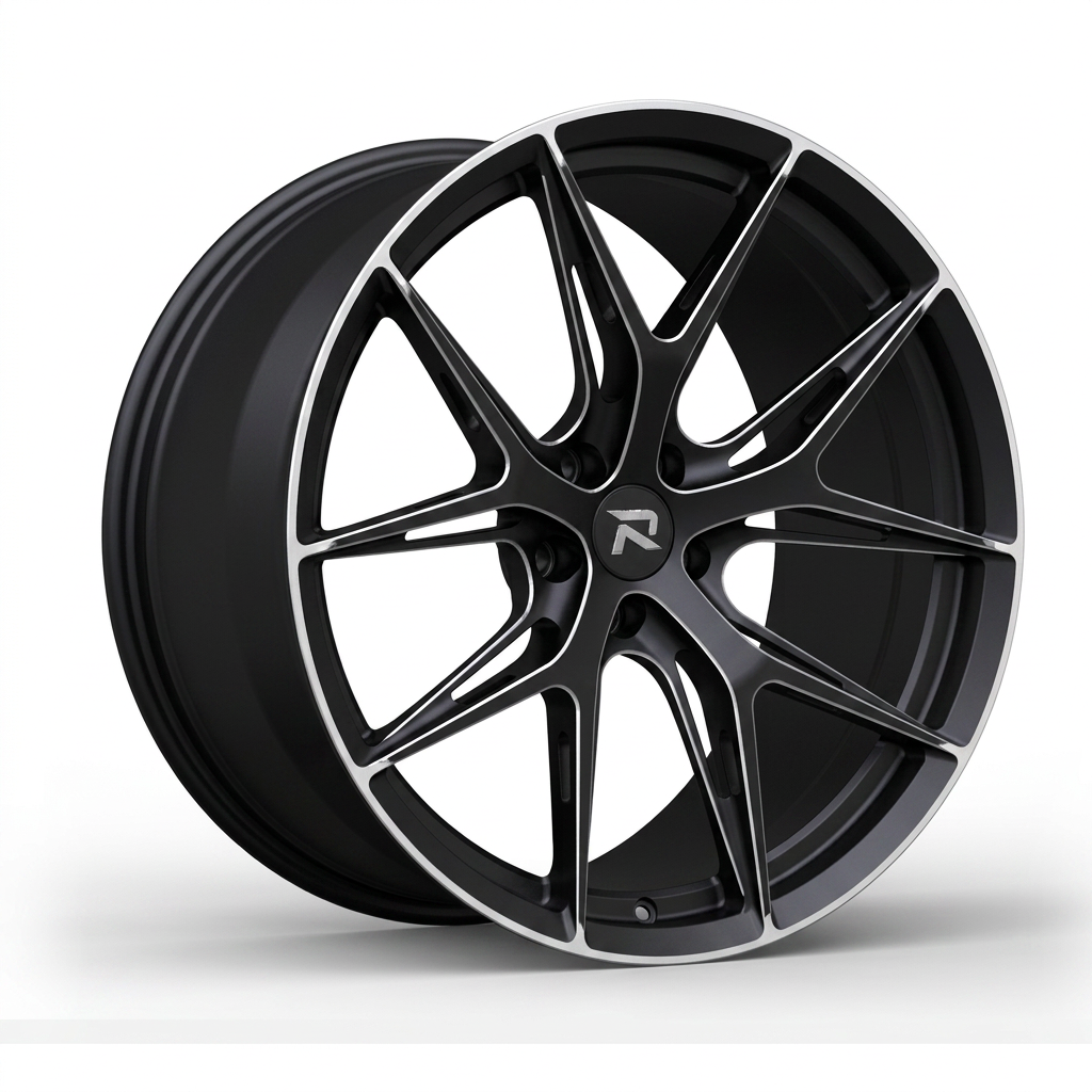 RZR CXCVII forged wheel — Matte Black / Milled Edges