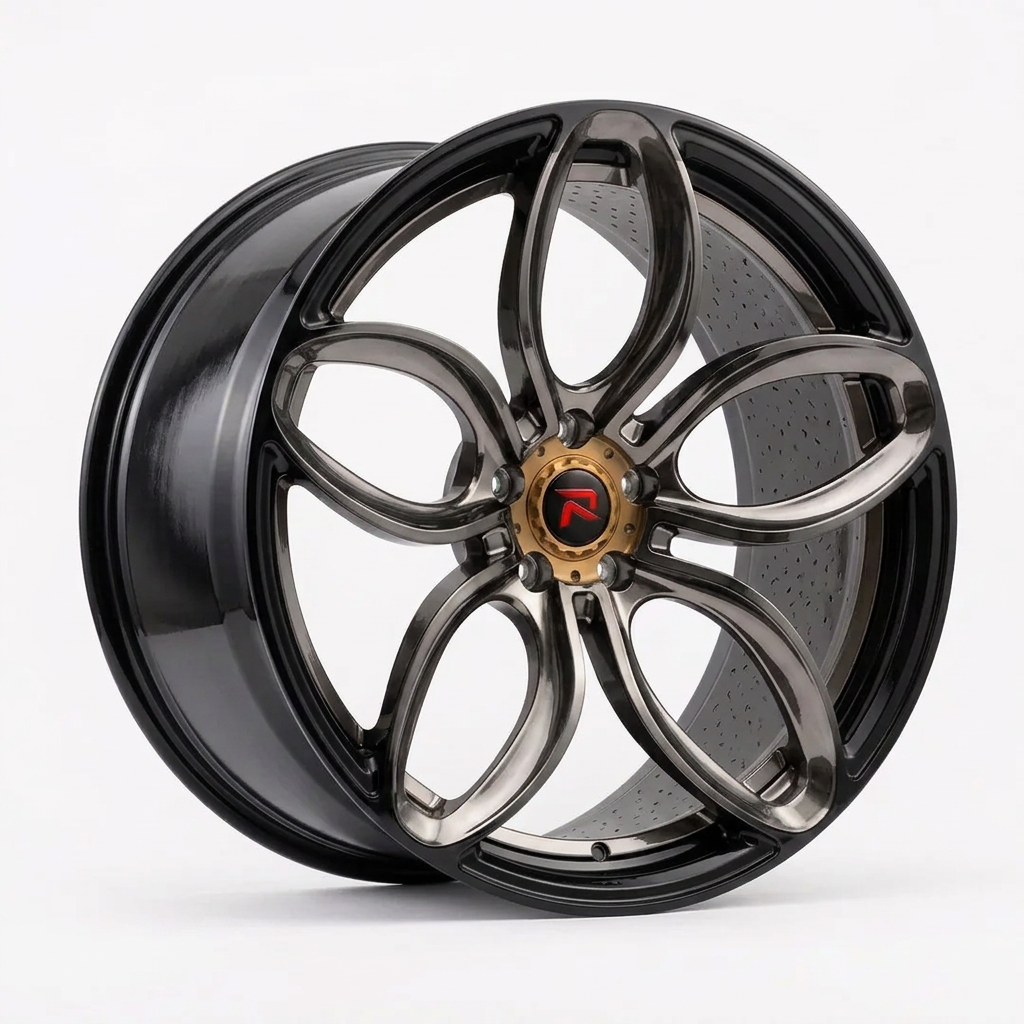 RZR XLVIII forged wheel — Smoked Chrome / Gloss Black