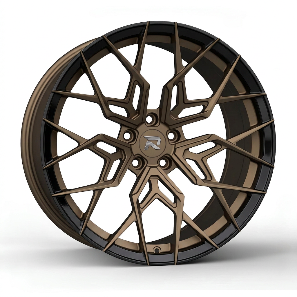 RZR CLXXI forged wheel — Satin Bronze / Gloss Black Lip