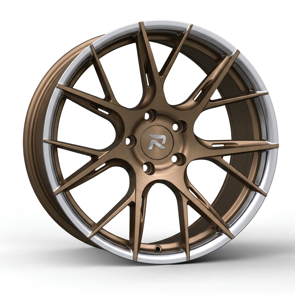 RZR CLXXVII forged wheel — Brushed Bronze / Polished Lip