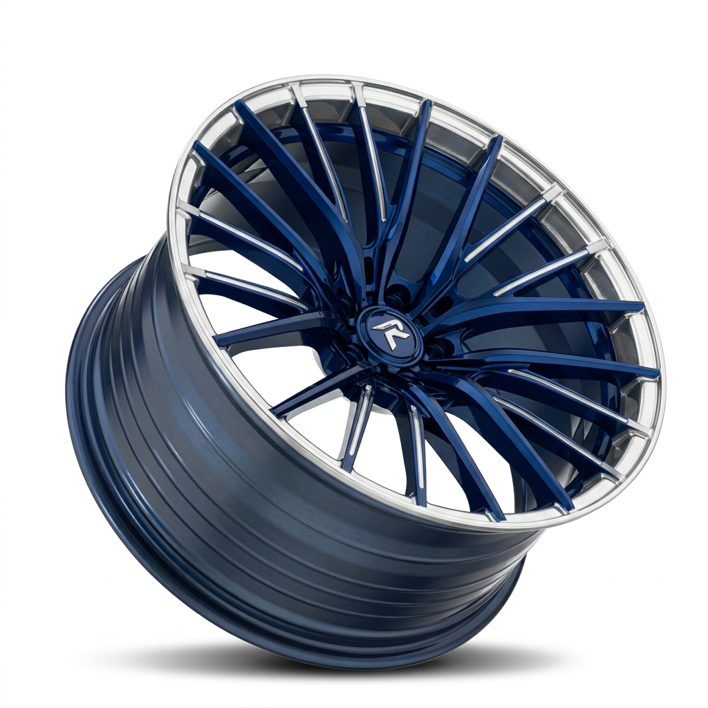 RZR LXXVI forged wheel — Candy Blue / Polished Lip