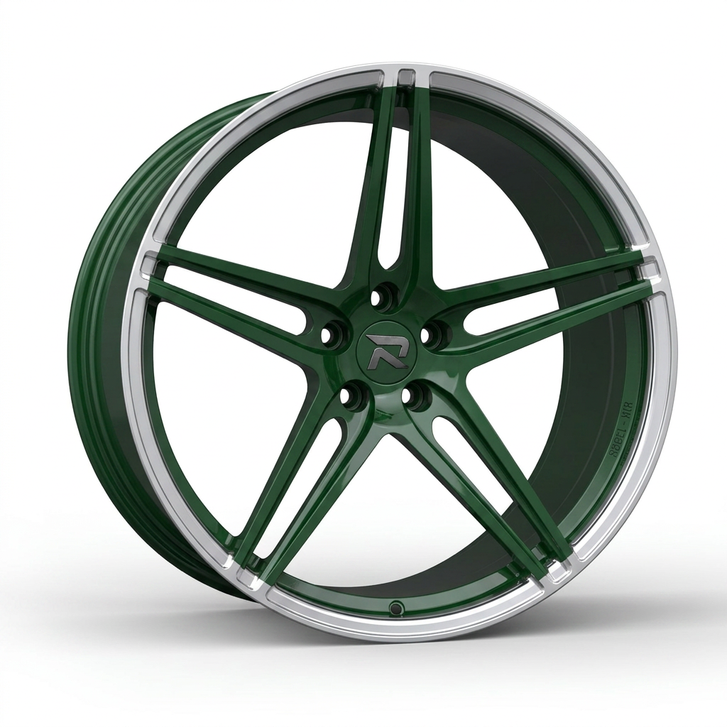 RZR CXXVII forged wheel — British Racing Green / Polished Lip