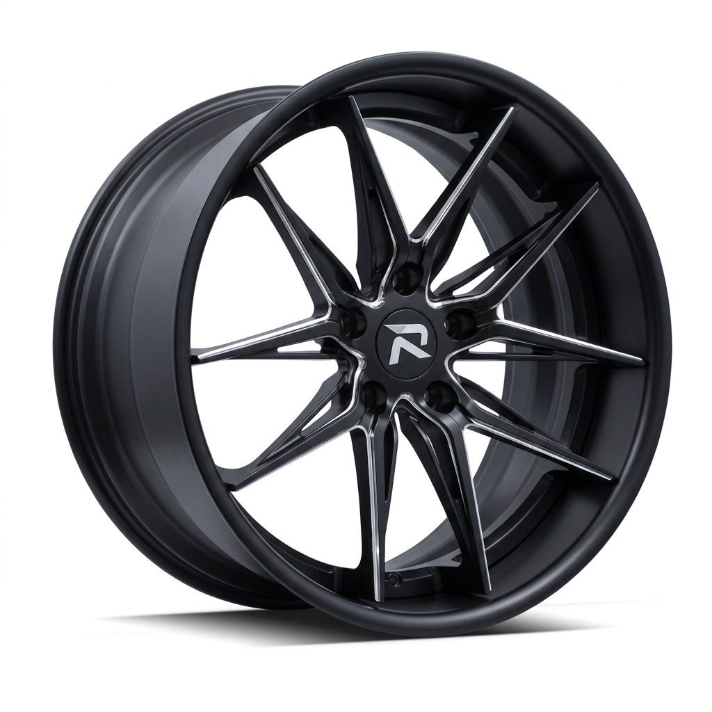 RZR C forged wheel — Matte Black / Milled Edges