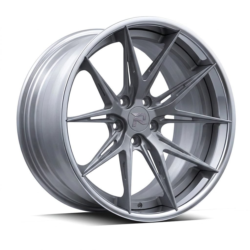 RZR XCII forged wheel — Frozen Grey Matte / Polished Lip