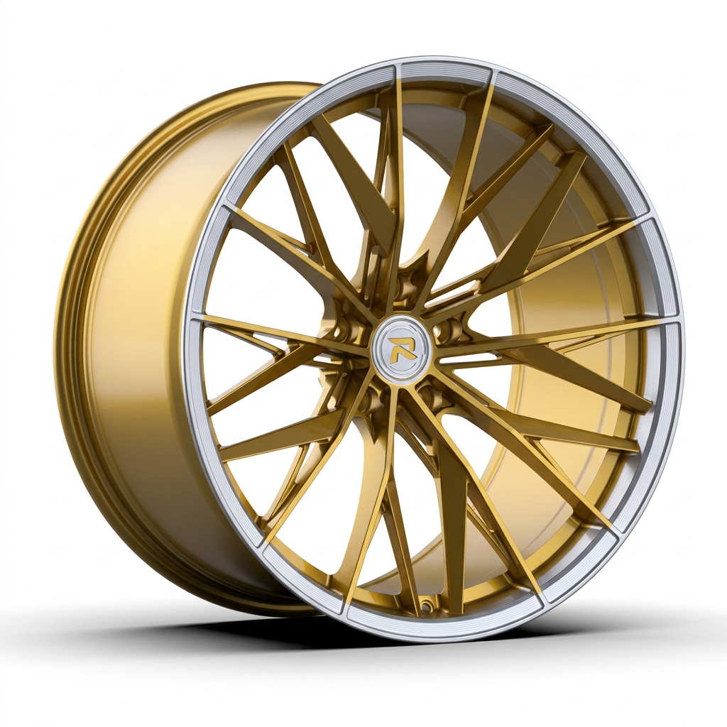 RZR CXXXVI forged wheel — Gloss Gold / Machined Lip