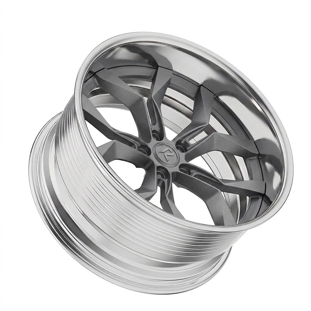 RZR LIX forged wheel — Frozen Grey Matte / Polished Lip