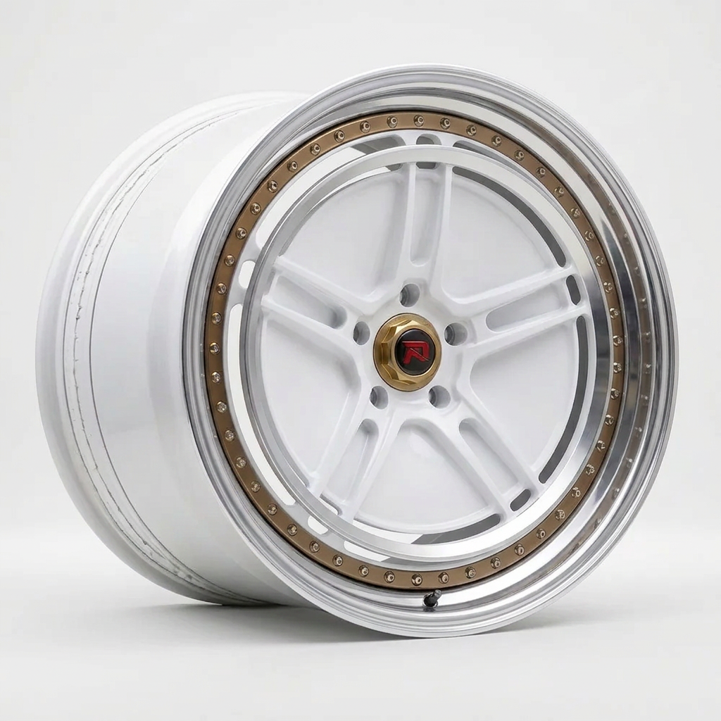 RZR XL forged wheel — Gloss White / Polished Lip