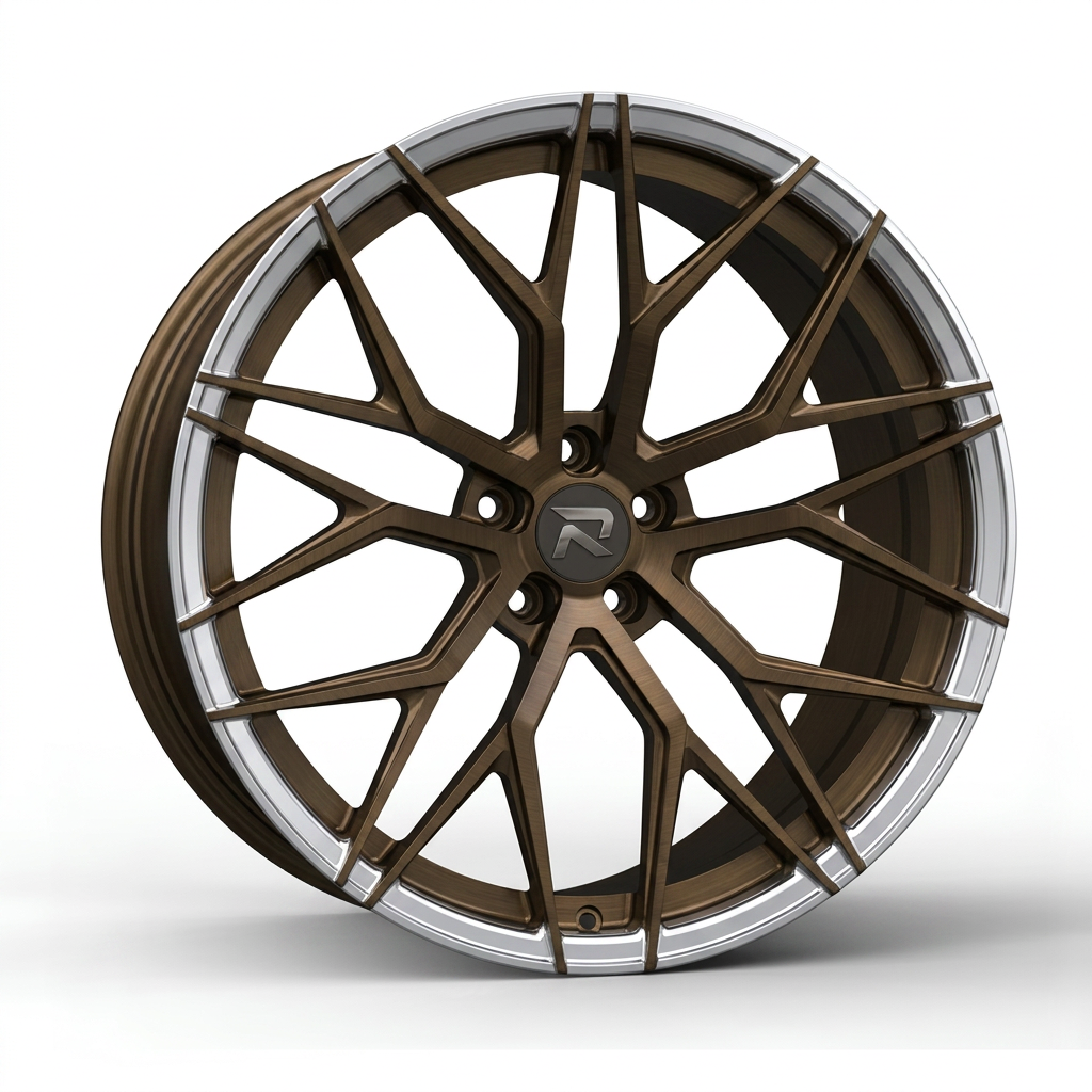 RZR CXXIX forged wheel — Brushed Bronze / Polished Lip