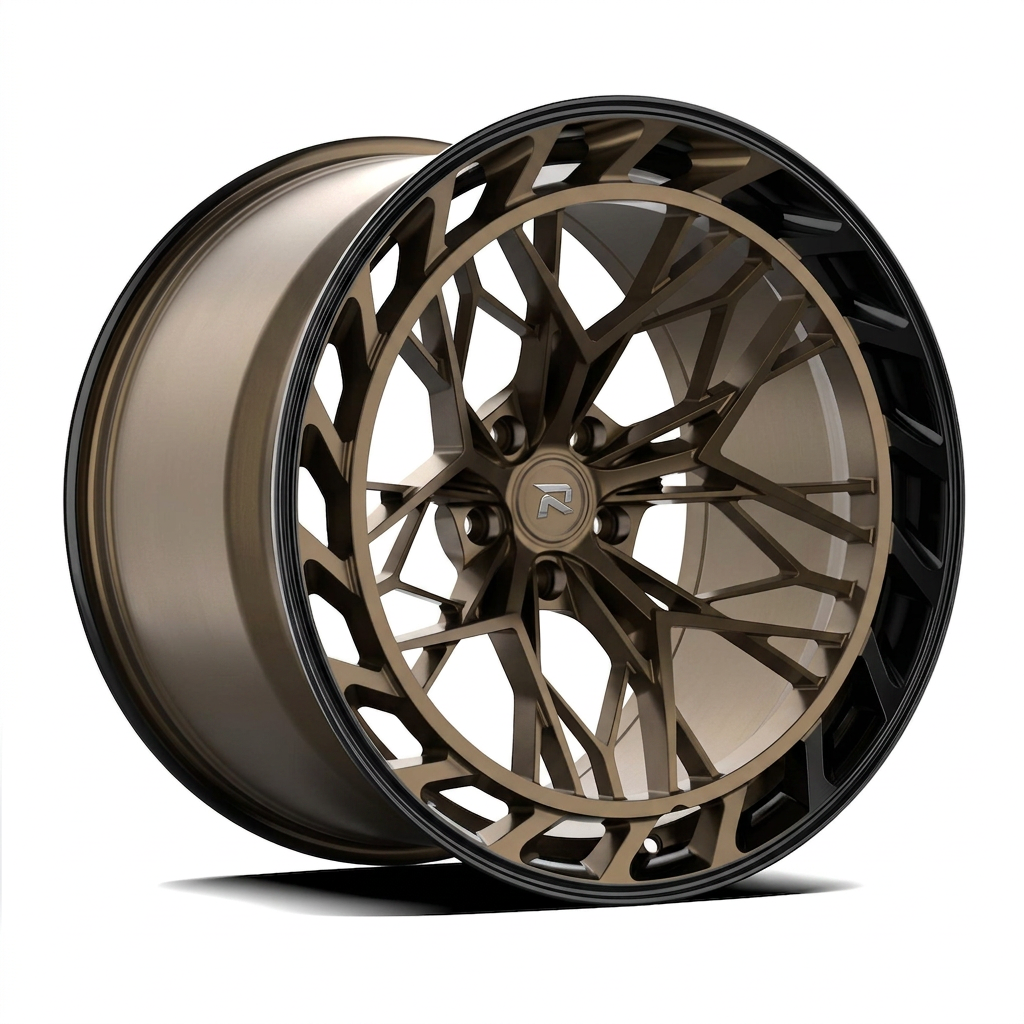 RZR CLXIX forged wheel — Satin Bronze / Gloss Black Lip
