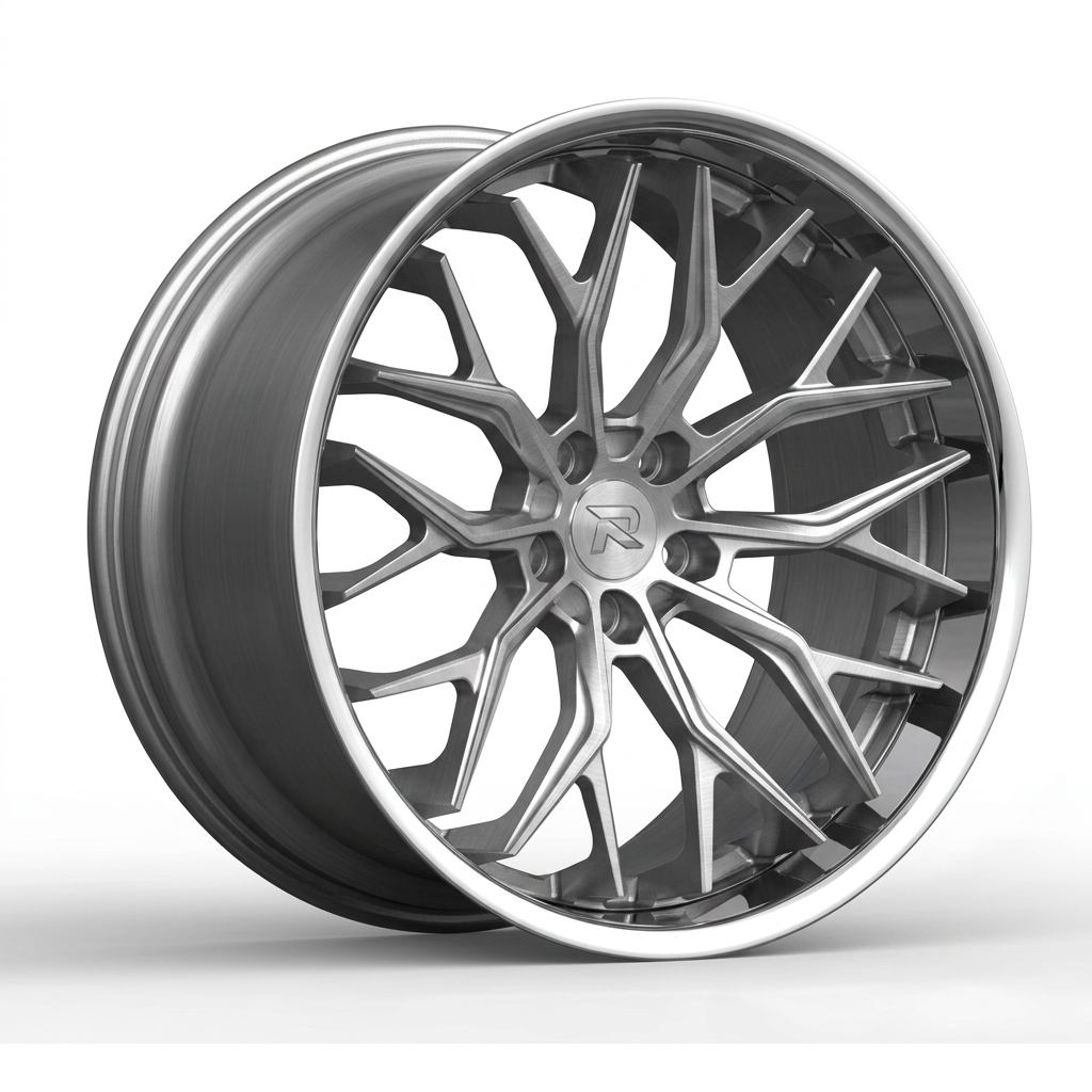 RZR CXCVI forged wheel — Brushed Silver / Polished Lip