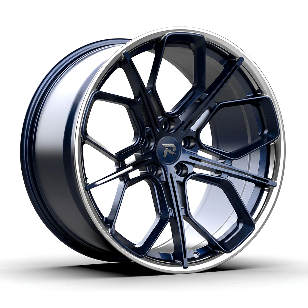 RZR CXXI forged wheel — Midnight Blue Pearl / Polished Lip