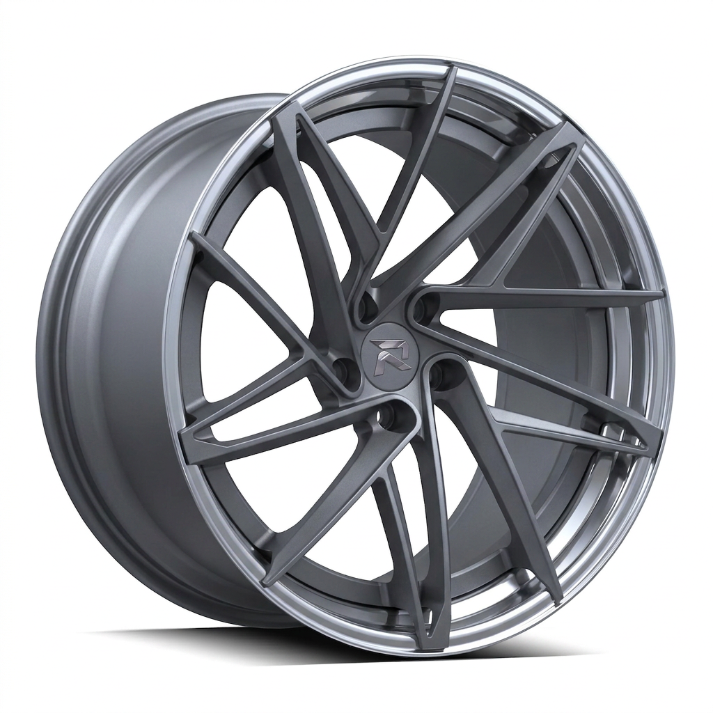 RZR CII forged wheel — Frozen Grey Matte / Polished Lip
