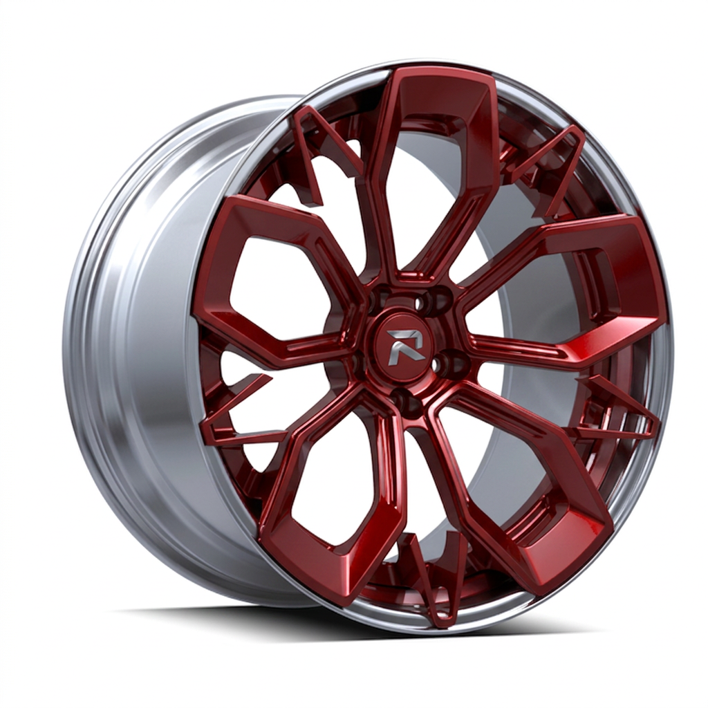 RZR CVI forged wheel — Candy Red / Polished Lip