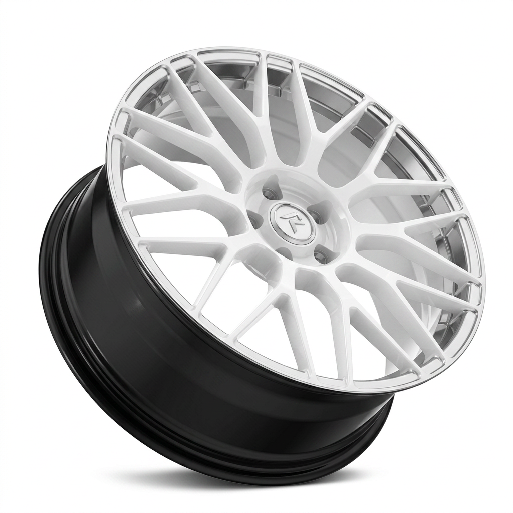 RZR LXXXIX forged wheel — Gloss White / Polished Lip