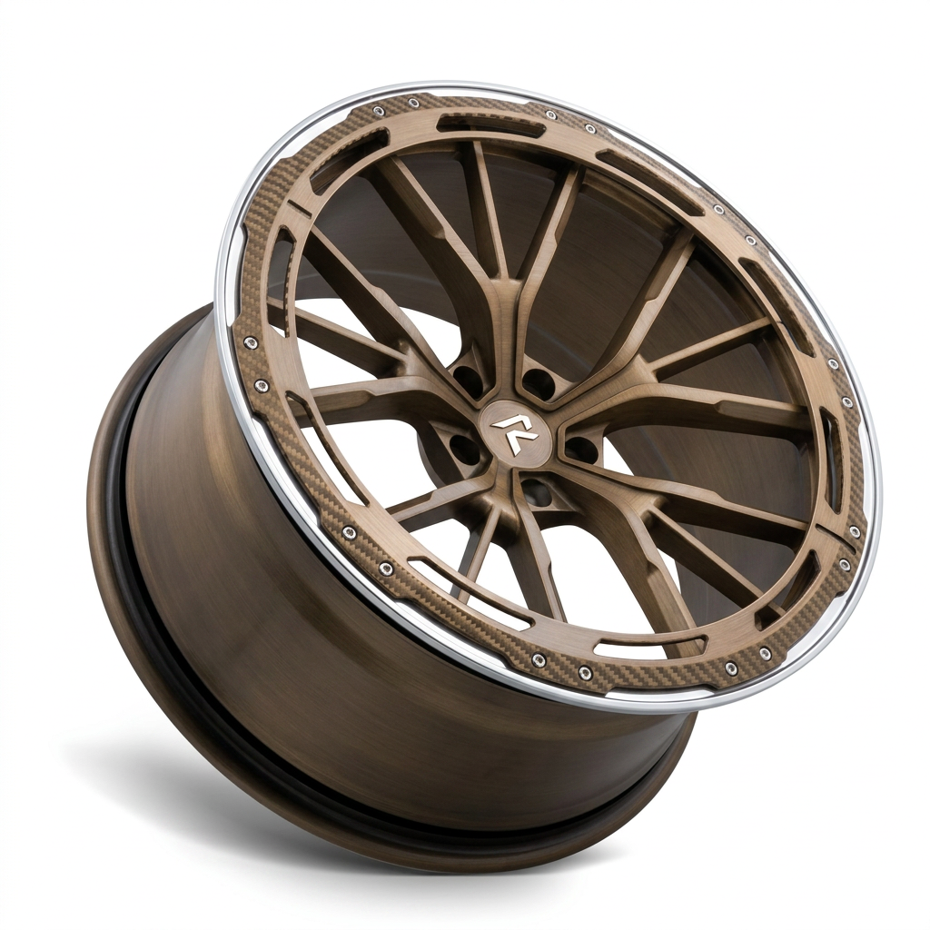 RZR LXXXIV forged wheel — Brushed Bronze / Polished Lip