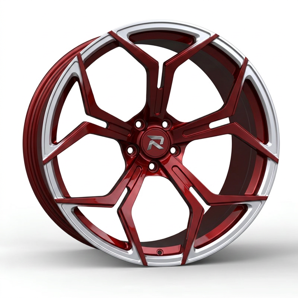 RZR CLXXV forged wheel — Candy Red / Polished Lip
