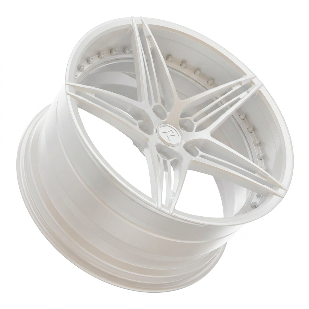 RZR VII custom forged wheel in Satin White Pearl