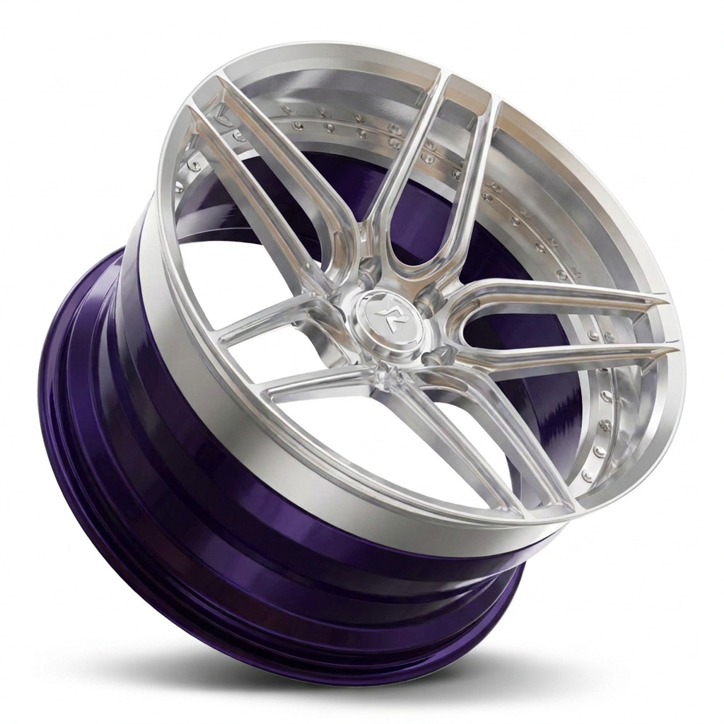 RZR IV forged wheel — Brushed Clear Face / Gloss Deep Purple Barrel