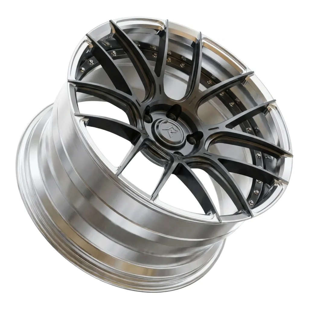 RZR II forged wheel — Gloss Black Face / Polished Barrel