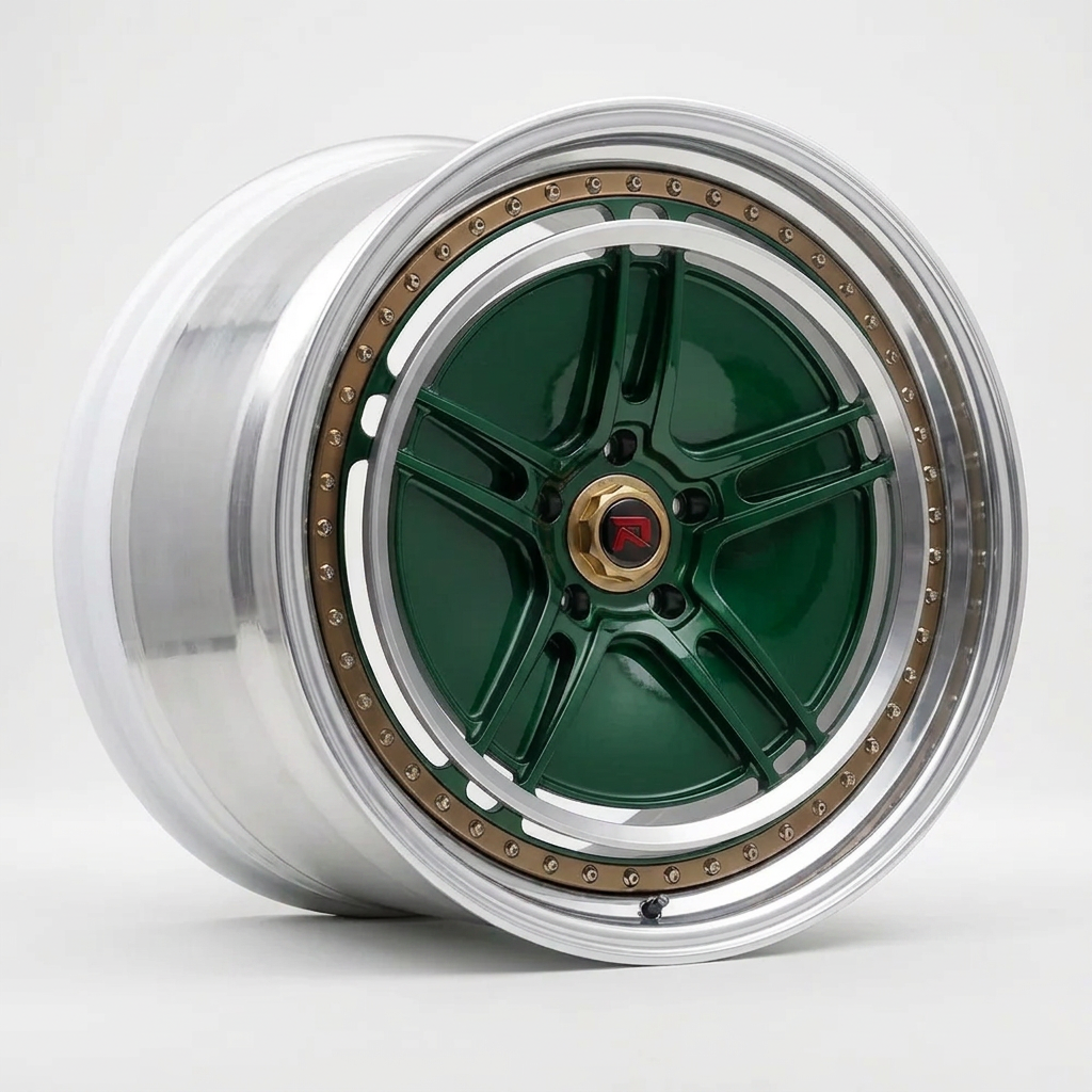 RZR XL forged wheel — British Racing Green / Polished Lip