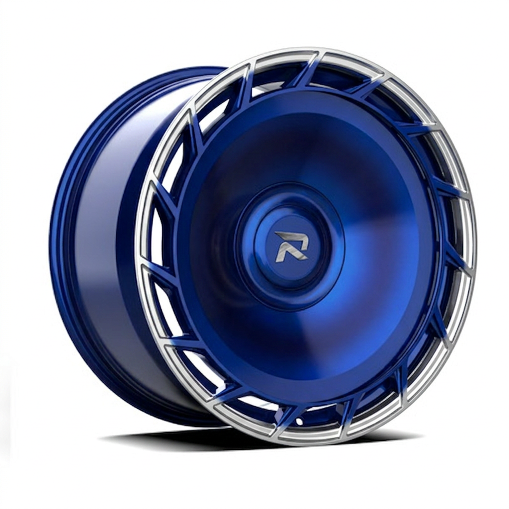 RZR CLXXXII forged wheel — Candy Blue / Polished Lip