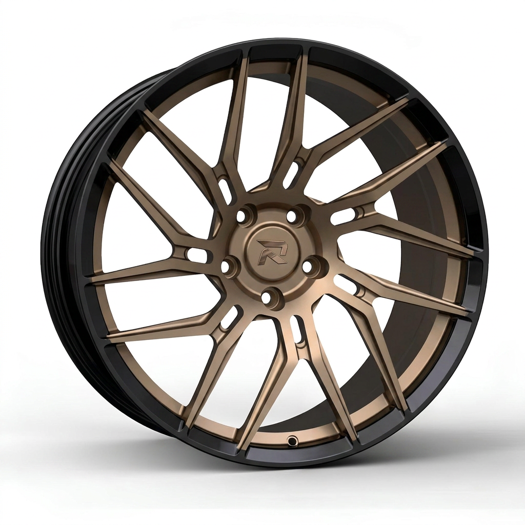 RZR CLXIII forged wheel — Satin Bronze / Gloss Black Lip