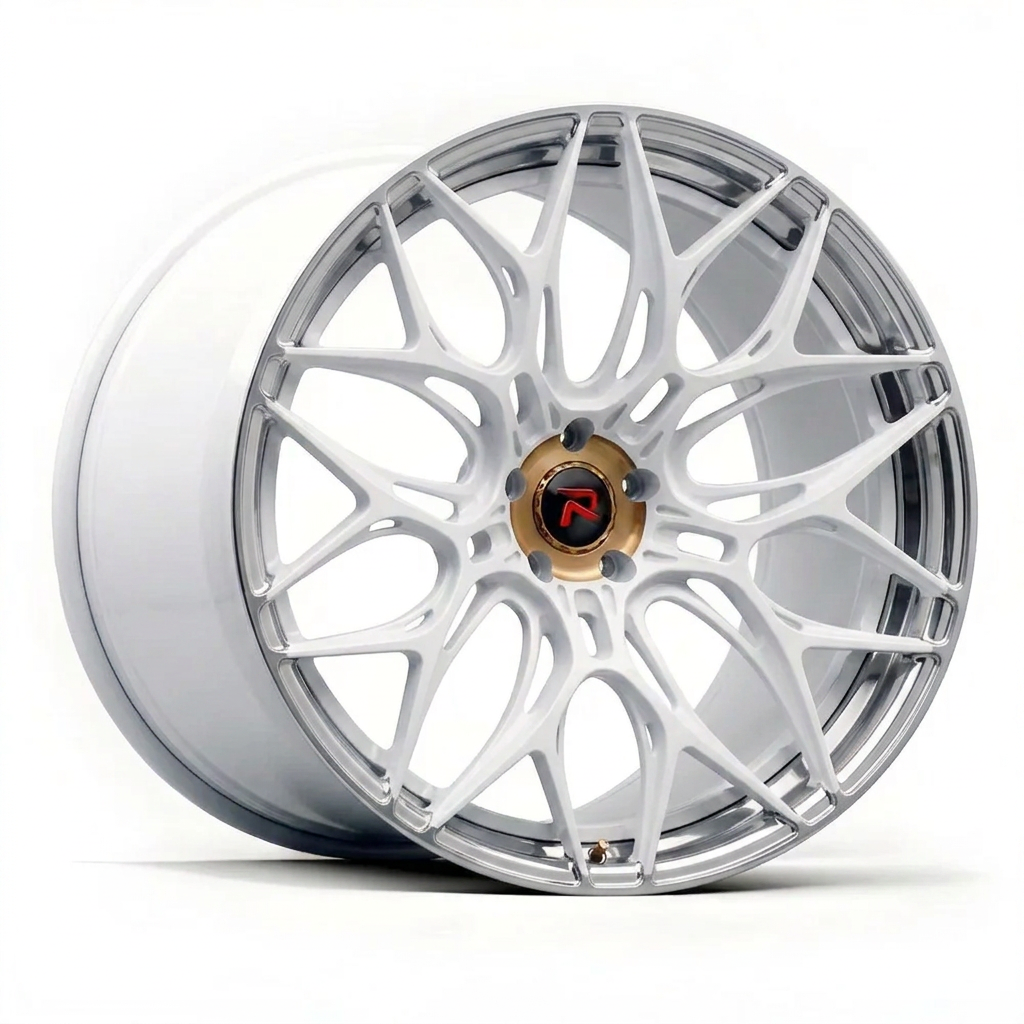 RZR XLVII forged wheel — Gloss White / Polished Lip