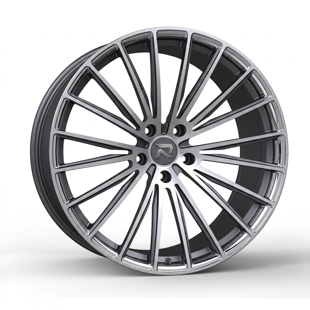 RZR CXXX forged wheel — Graphite Machined / Polished Lip