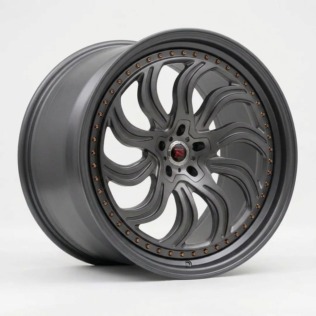 RZR XXXIII forged wheel — Matte Anthracite / Bronze Hardware