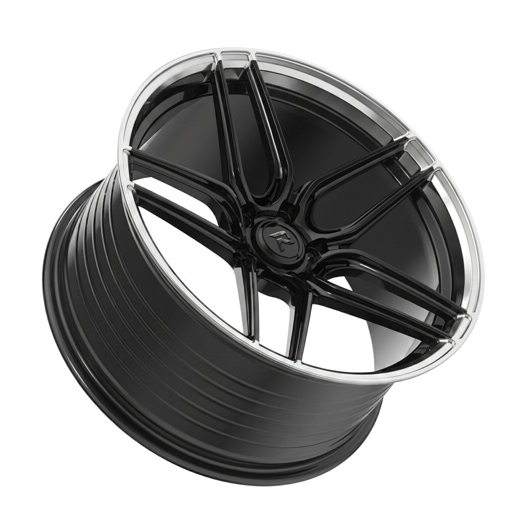 RZR XCI forged wheel — Gloss Black / Polished Lip