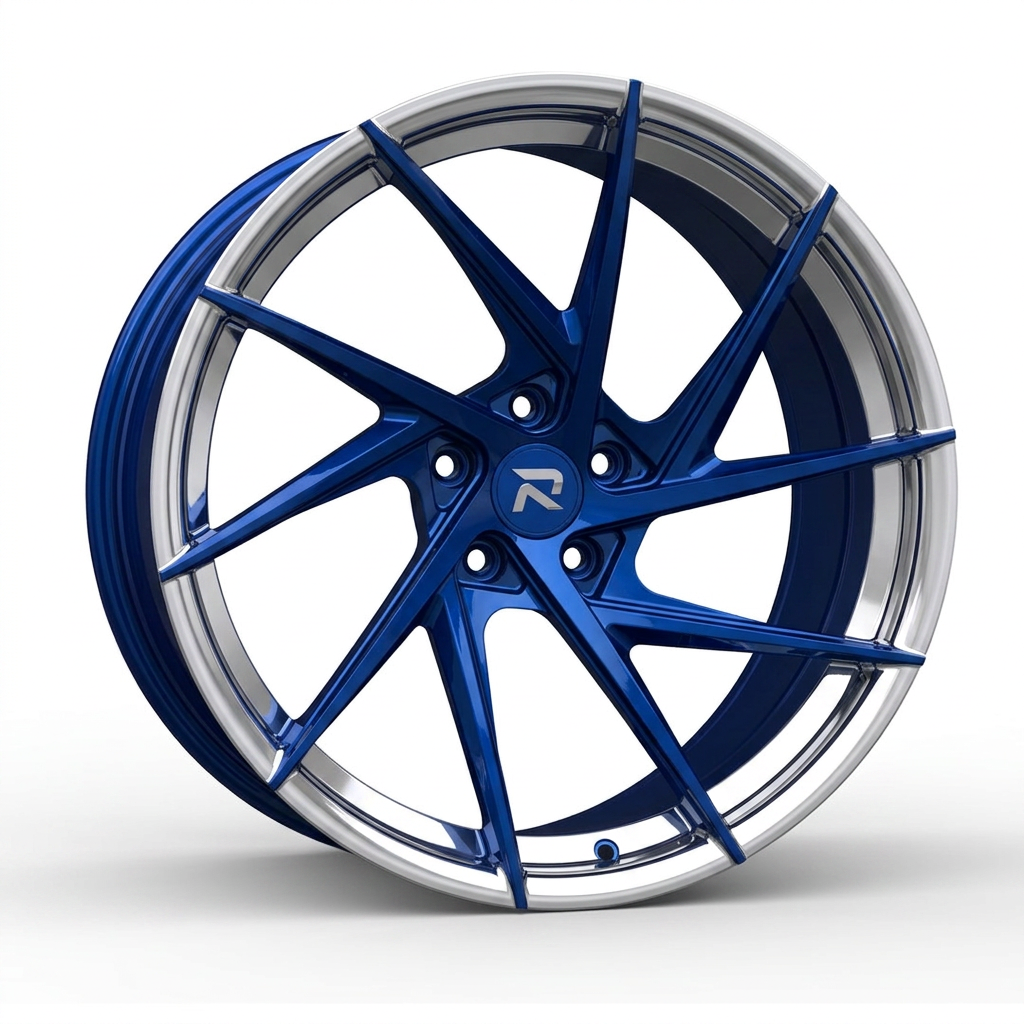 RZR CXI forged wheel — Candy Blue / Polished Lip