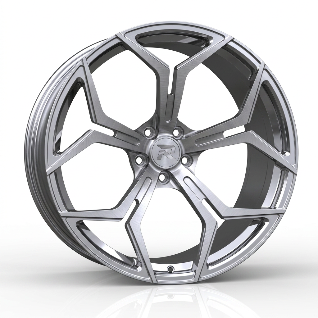 RZR CLXXV forged wheel — Brushed Silver / Polished Lip