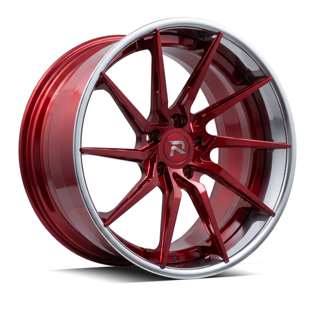 RZR XCIV forged wheel — Candy Red / Polished Lip