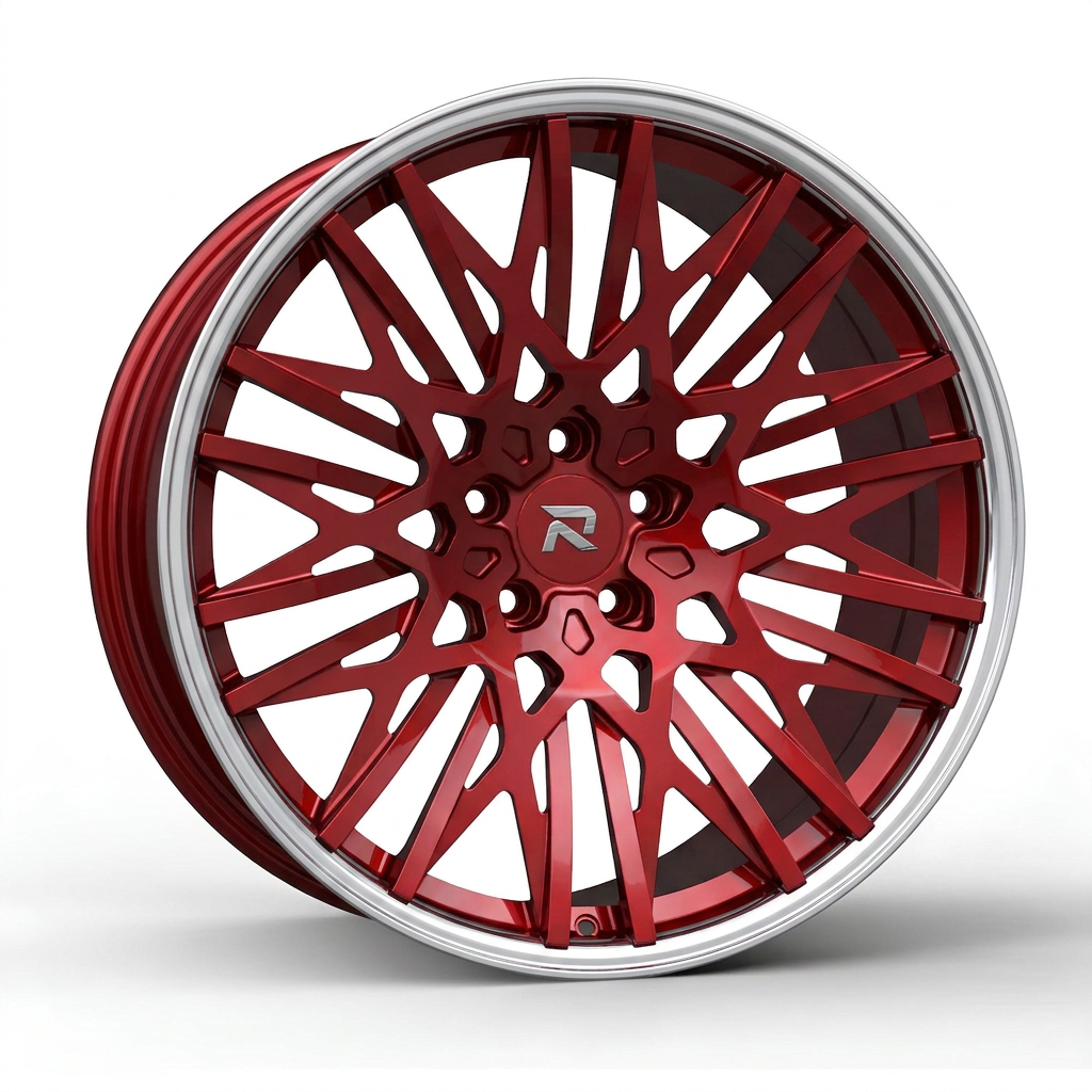 RZR CCVI forged wheel — Candy Red / Polished Lip