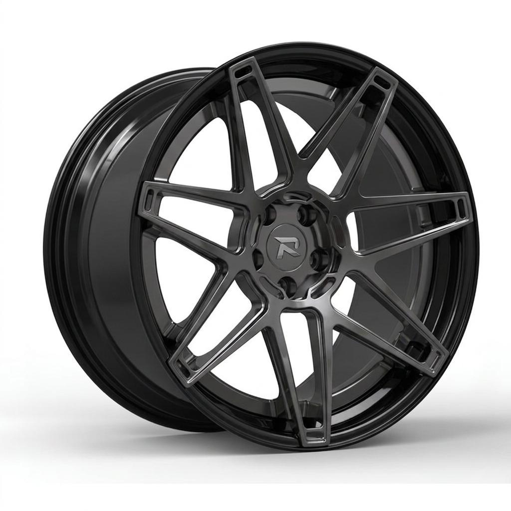 RZR CLXIV forged wheel — Smoked Chrome / Gloss Black