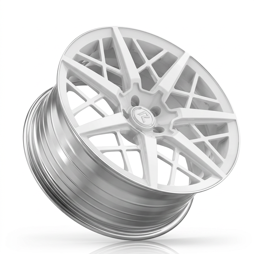 RZR LXXII forged wheel — Gloss White / Polished Lip