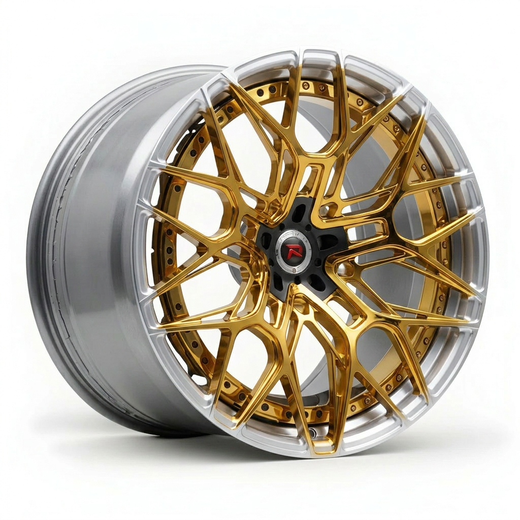 RZR XX forged wheel — Gloss Gold / Machined Lip
