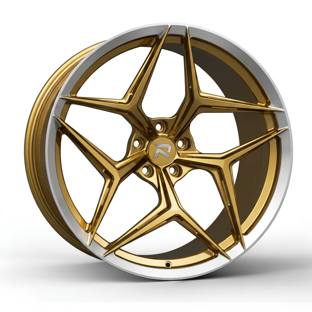 RZR CLXII forged wheel — Gloss Gold / Machined Lip