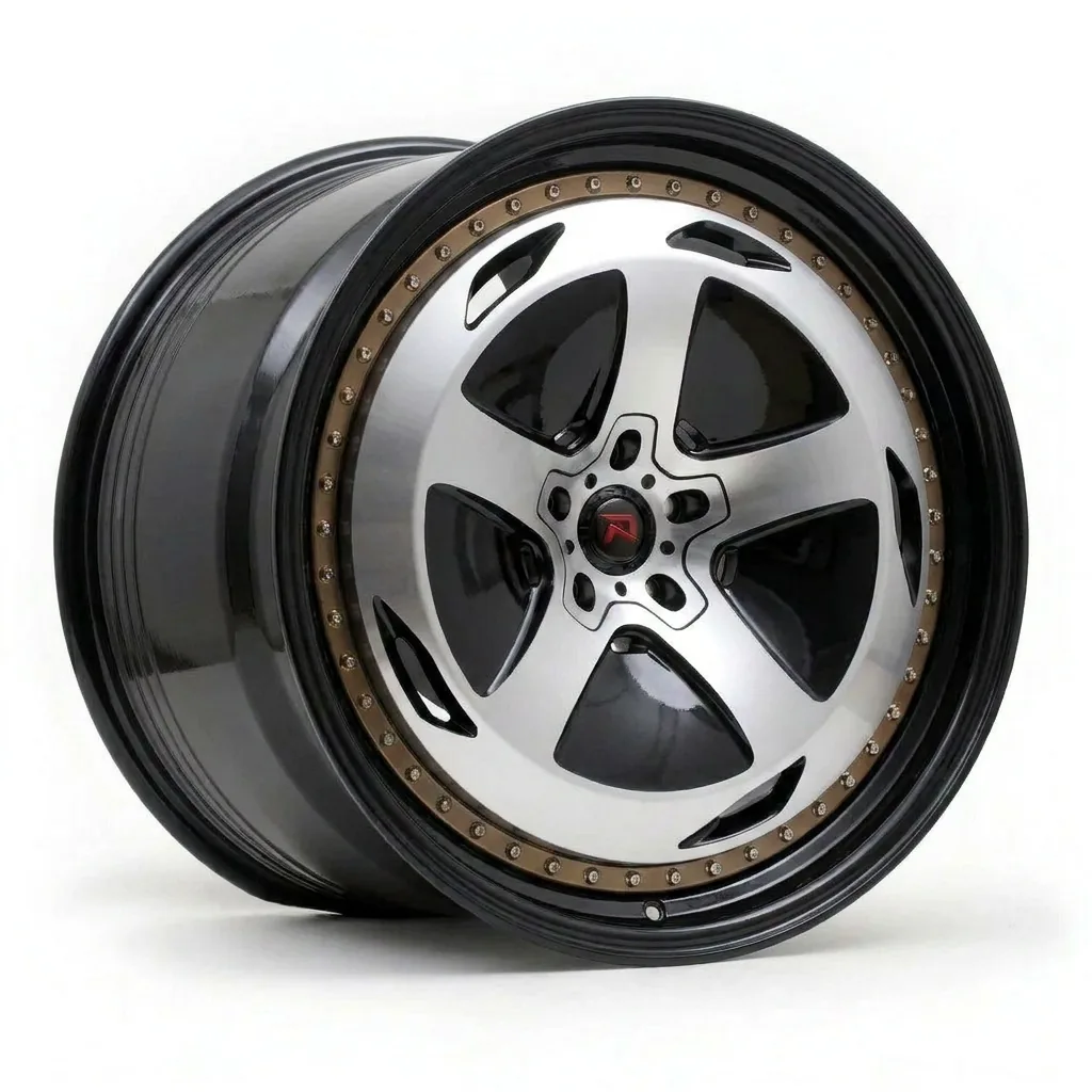 RZR XIV forged wheel — Black Machined / Bronze Beadlock