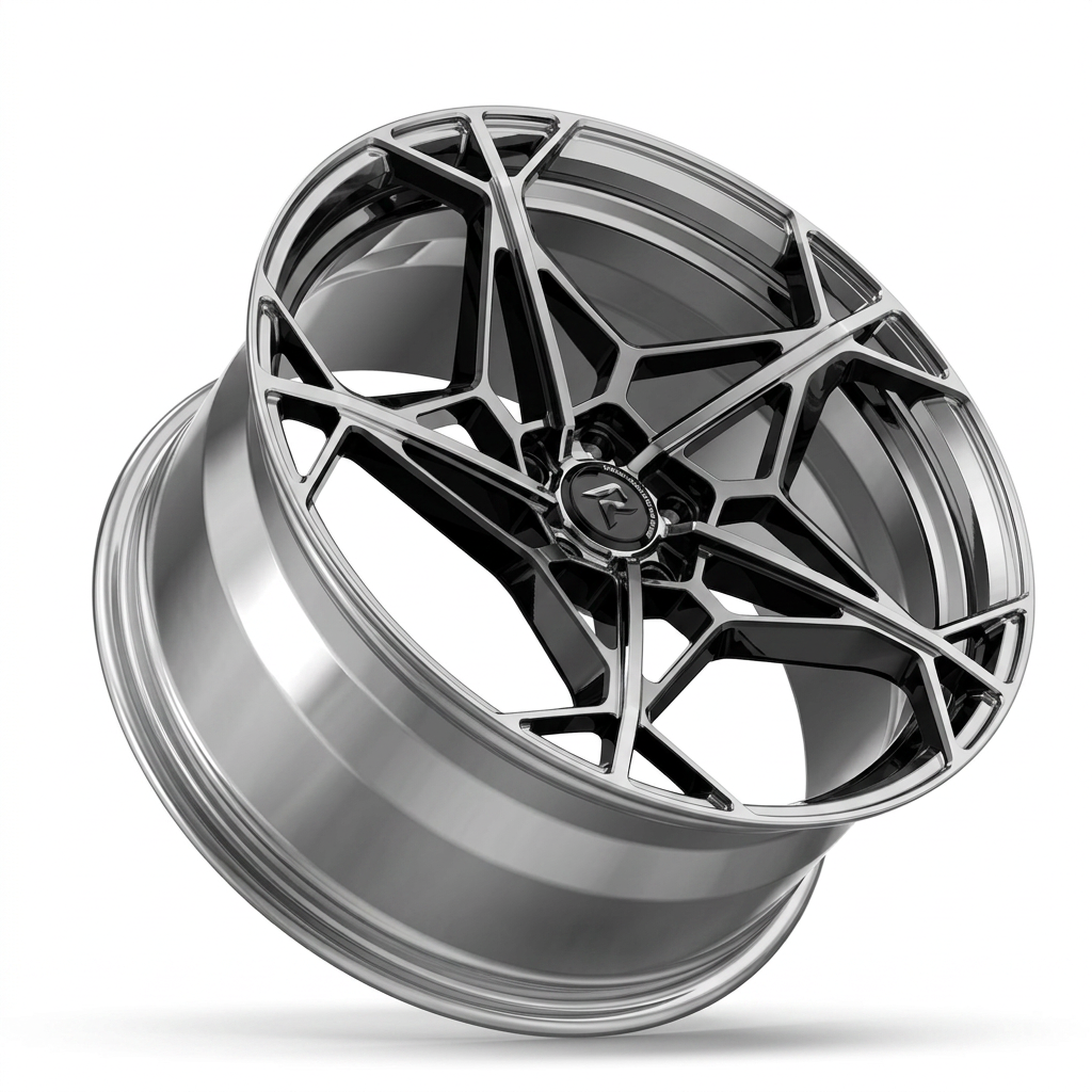 RZR XC forged wheel — Liquid Silver Chrome / Black Accents
