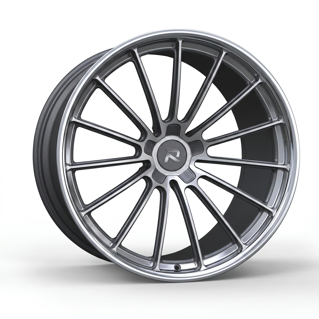 RZR CXCIV forged wheel — Graphite Machined / Polished Lip