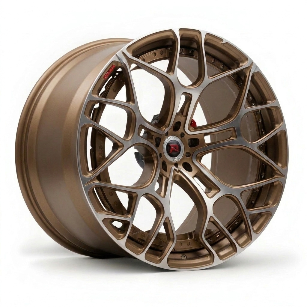 RZR XII forged wheel — Satin Bronze / Machined Spoke Faces