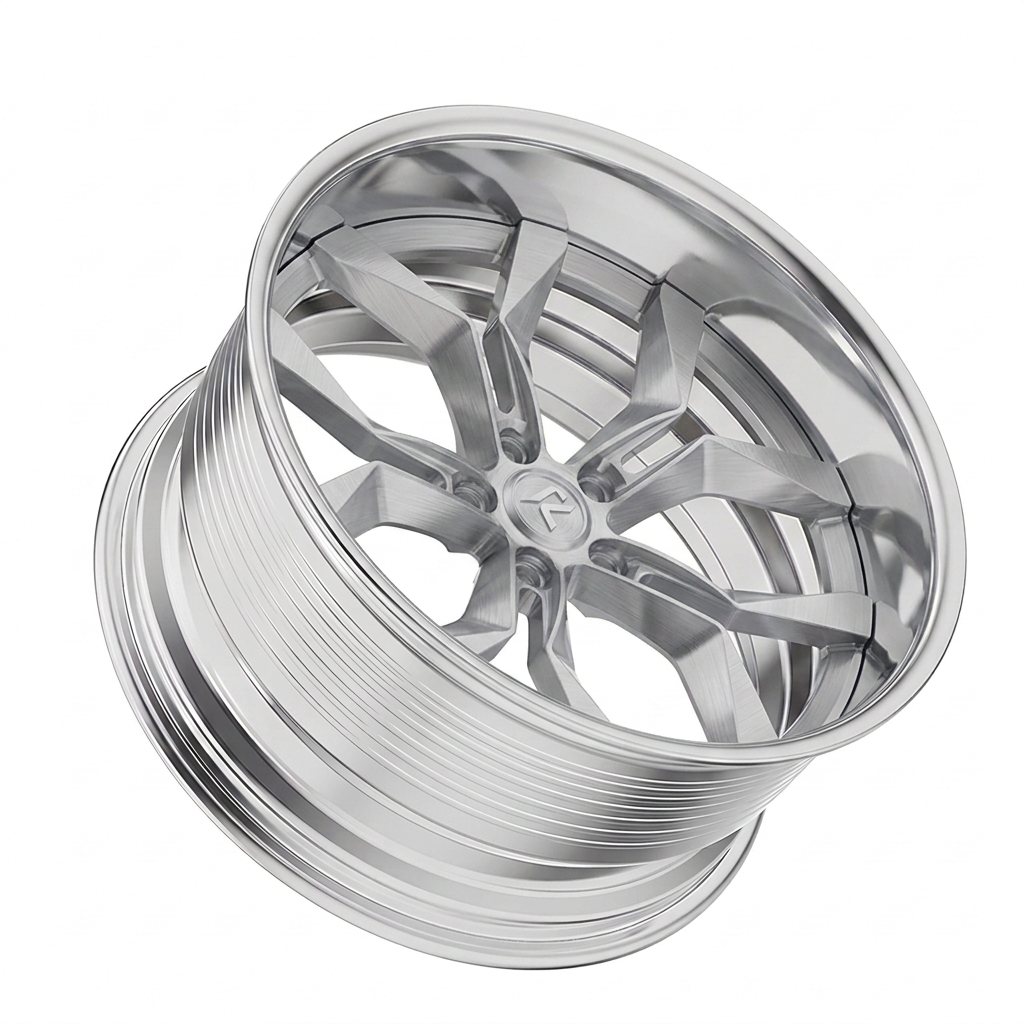 RZR LIX forged wheel — Brushed Silver / Polished Lip