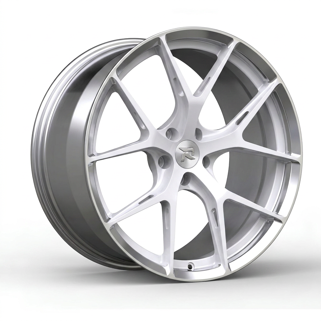 RZR CCI forged wheel — Gloss White / Polished Lip