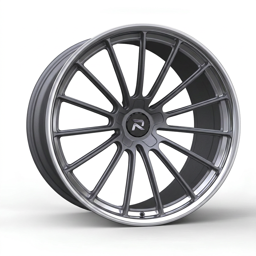 RZR CXCIV forged wheel — Frozen Grey Matte / Polished Lip